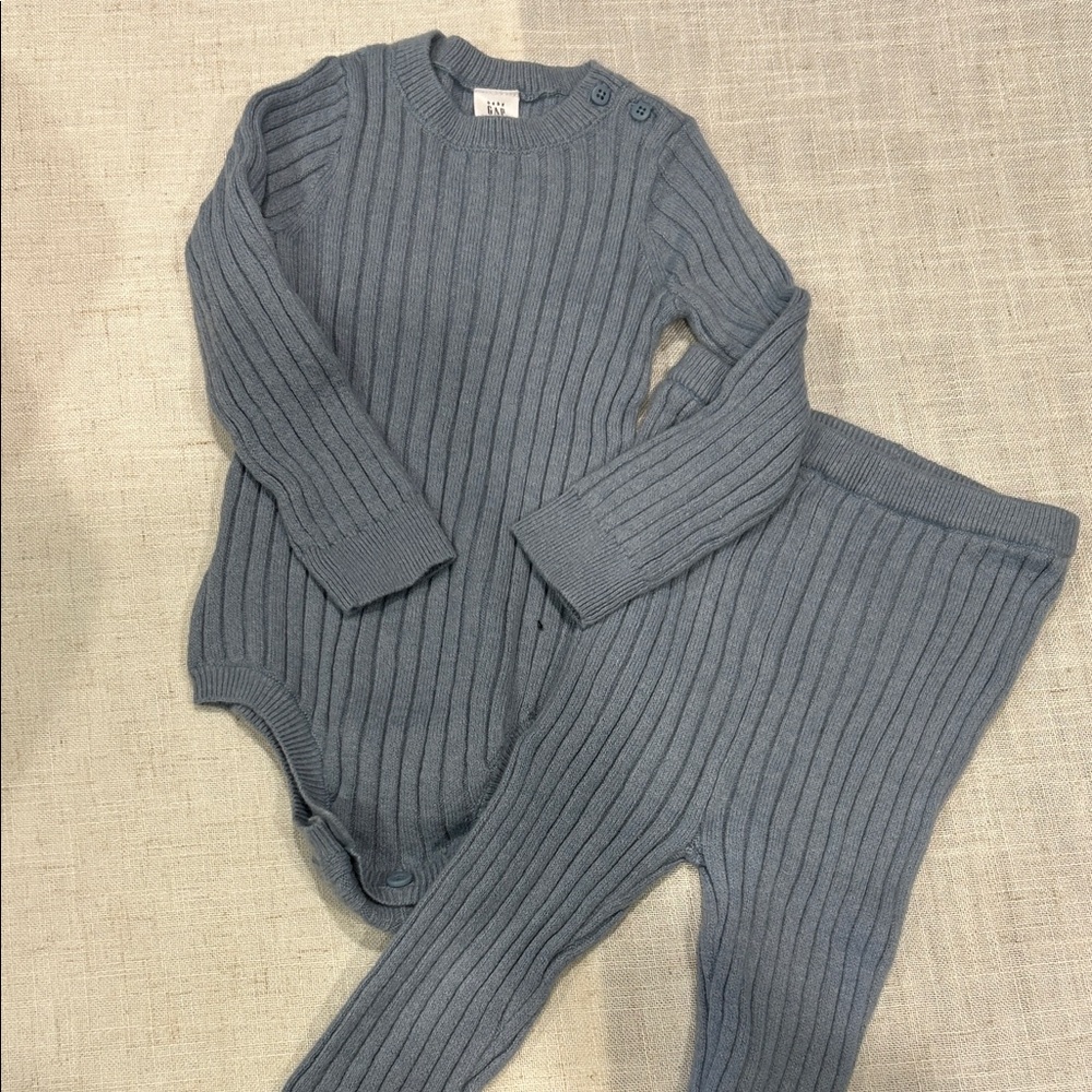 Baby GAP blue Ribbed two Piece Set